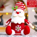 Christmas Santa Claus plush gift bag 18x13x28cm for sweets and holiday decoration - Red Plush Santa Style (S235-A)