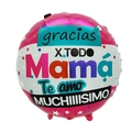 18-inch round foil balloon for Mother's Day with Spanish Te Amo Mama text and dots - 18 Inch Three Color Dots Round Thanks Mom I Love You (YX383)