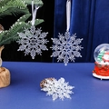 Transparent acrylic snowflake ornament with ribbon for creative Christmas tree decoration - Snowflake with Beaded Edges (HQZX4)