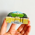 3D Vienna Austria souvenir fridge magnet featuring yellow palace and green hills - (47) Vienna Austria