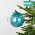 Blue-green glass Christmas ball ornament with bubble texture, 10cm diameter, on a tree branch - 10CM Single Piece / Light Blue