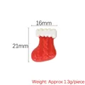 DIY Christmas stocking resin charm in red and white colors, sized 16x21mm and 1.3g - Red and White Enamel Christmas Sock
