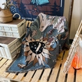 Bohemian outdoor camping blanket with celestial sun moon patterns and fringed edges - XT2022-7 Goddess Sun Moon