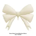 Large matte cream white bow-shaped aluminum foil balloon for party decor 77x63CM - Cream White