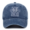 Gorra de béisbol azul marino para 65 cumpleaños con bordado blanco y efecto lavado - Azul marino