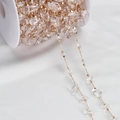 Bohemian DIY chain with irregular clear crystal beads and gold metal square spacers - 1 Meter/Pack / Clear KC Gold