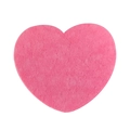 Pink heart-shaped wood pulp sponge with a porous texture for facial cleansing - Pink Heart