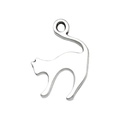 Antique silver finish cat pendant charm for Halloween jewelry making and DIY accessories - 1pc Cat 13x19mm (Antique Silver)