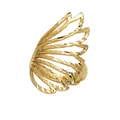 Exquisite 18k gold plated open ring with double layer butterfly wing cutout design - A-Hollow Butterfly Wing