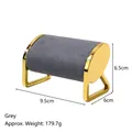 Grey velvet watch stand with gold metal base, 9.5x6.5x6cm jewelry display rack - Gray