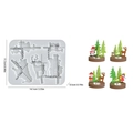 DIY Christmas candle holder silicone mold with snowman and reindeer casting designs - Christmas Series Plugin (C02) / White