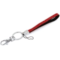 Lanyard keychain with red crystal rhinestones, metal spring clip and key ring - Red