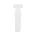 Detail van de witte off-shoulder maxi-jurk met een elegante pasvorm en geplooide stof - S / Wit