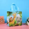 Bolsa de tela azul cielo con ilustraciones de animales para fiestas infantiles - Estilo 2