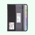 Cartella a soffietto A4 grigia a 13 tasche con linguette colorate e doppia zip - Nero - Etichetta Nome Personalizzata