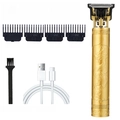 Retro golden electric hair clipper kit with ornate dragon carving and steel T-blades - Gold Dragon Full Kit - ABS Body