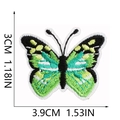 Detailed butterfly embroidery patch in green and black with precise 3.9cm x 3cm size markings - Mint Green White Edge Butterfly (C19HD-068-11)
