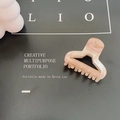 Elegant apricot pink acetate hair claw clip with marble texture for hairstyles - Marble Pink