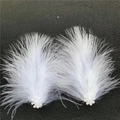 Eleganti fermagli per capelli in piuma bianca con piccole perle su sfondo di tessuto nero - Bianco - Fata del Fiocco di Neve Paio