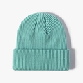 Modische minzgrüne Rippstrick-Mütze für Herren und Damen im warmen Winter-Stil - Einheitsgröße / Seeblau