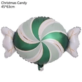 Christmas green spiral candy foil balloon for party decoration, size 45x63cm - Christmas Candy (Green) / 45x63cm
