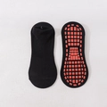 Calze da yoga antiscivolo nere con gommini in silicone arancione sulla suola taglia L - 5-10 Anni / Nero