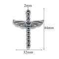 Silver vintage cross pendant with wings measuring 44mm height and 32mm width dimensions - Style Z2305S23/Wing Detail