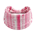 Rosa Bohemian Paisley Yoga Haarband aus elastischem Baumwollstoff für Damen - Weiß Rosa Ethnisch(#62)