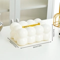 Porta fazzoletti design a bolle bianco perla e giallo, 20x14x9cm stile lusso moderno - Stile base (scatola kraft) / crema