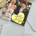 Golden heart acrylic cupcake topper with Happy Valentine's Day script for decorations - Heart Happy Valentine's Day Type A