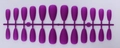 Detail view of 24-piece matte purple almond false nails on a plastic strip rack - Matte Purple (SDM-03)