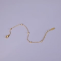 Minimalistische 18K gouden kralenarmband met gepolijste bollen en een karabijnsluiting - Y10 Gouden Enkelband / 20CM+5CM Verlengketting