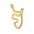 U-shaped gold snake nose clip with micro-paved cubic zirconia minimalist jewelry - Gold Snake