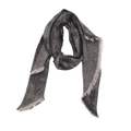 Deep grey winter scarf with abstract patterns and fringe edges on white background - Dark Grey Pattern