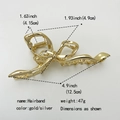 Large golden butterfly metal hair claw clip for thick hair, 12.5cm elegant hair accessory - No.26 Gold Long Bow