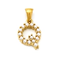 Pendentif lettre Q doré élégant orné de perles pour colliers de mode femme - Lettre Q (SP149G-Q)
