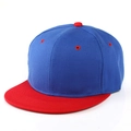 Cappellino hip hop con visiera piatta in cotone twill bicolore blu e rosso - Regolabile / Calotta blu tesa rossa