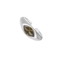 S925 sterling silver ring featuring a marquise-cut olive green zircon gemstone - Adjustable Open / Silver Olive Green Zirconia
