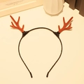 Serre-tête bois de renne de Noël avec flocage brun-rouge sur anneau métallique noir - Serre-tête 13# (Seul)