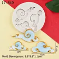 Gunstige wolk siliconen fondant vorm met witte basis en blauwe taart decoraties - Grijs