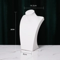 White minimalist mannequin necklace stand display for jewelry with 25cm height - White PU H-type 25cm High