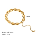 Ocean style 18k gold plated shell chain bracelet with 155+70mm adjustable length - Shell Link Bracelet(TB5045)