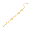 Golden butterfly flat snake chain bracelet with textured charms and adjustable clasp - Radiant Butterfly Style (2#)