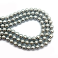 Close-up of circular grey faux pearl beads with a glossy finish for DIY jewelry crafting - 10mm / Gray