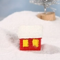 Miniature red Christmas house with snowy roof for DIY moss micro landscape decoration - Red Christmas House