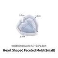 Moule en silicone en forme de cœur à facettes géométriques pour résine, taille 5,7x5,6cm - Petit Cœur Facetté
