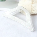 Elegant pearlescent white triangle hair claw clip for a sophisticated half-up hairstyle - Pearl White