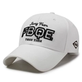 White cotton baseball cap with black Away From embroidery and curved visor - Adjustable / White