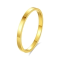 Minimalistischer S925 Sterlingsilber Ring in Goldoptik mit schlichtem, stapelbarem Design - US 6 / Gold