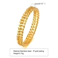 3mm Cuban link chain ring in 18k gold plated stainless steel for women - US 6 / Thin Cuban Link Style (RC-498) / Gold